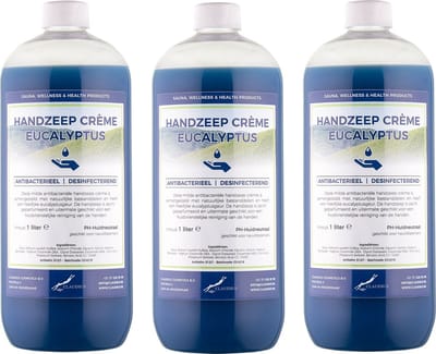 Handzeep Crème Eucalyptus 1 liter - set van 3 stuks