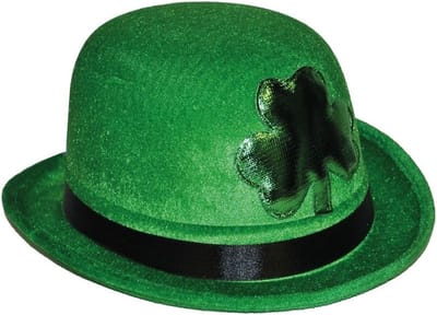 St. Patrick's Day Groene Bolhoedje - zwart lint - volwassenen - feestaccessoire