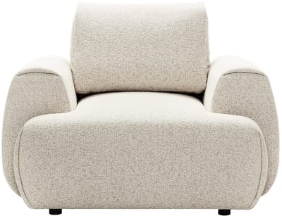 Vente-unique Fauteuil in gemêleerde beige stof MONELIA