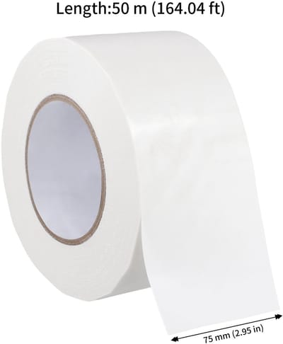 Dailygoods- Gaffa Tape 75 mm x 50 m - Witte Pantsertape - Plakband Rollen - Plakband Dispenser - Plakband voor Reparaties - Creatief Gebruik