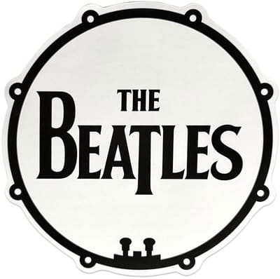 The Beatles - Drum Logo Sticker - Wit/Zwart