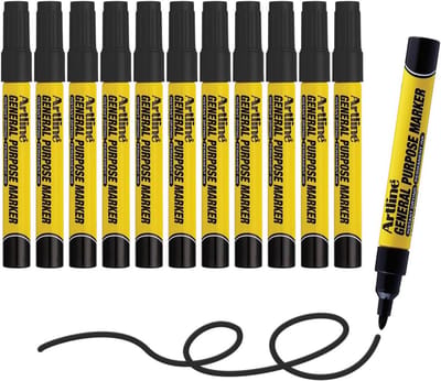 Zwarte Permanente Marker met Ronde Stiftpunt (1.5mm) - Sneldrogend voor Diverse Oppervlakken