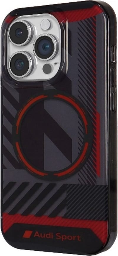 Audi IML Sport Back Case (MagSafe Compatible) - Geschikt voor Apple iPhone 14 Pro (6.1") - Zwart