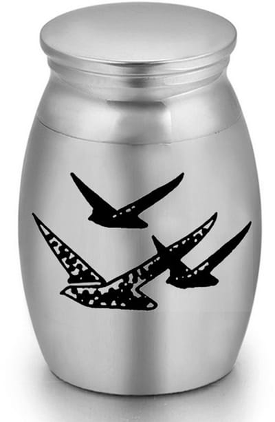 Elegante Mini Urn - 15 ML - 25*16mm - Urn - Mini Crematie Urn - As Urn - Voor Huisdieren, Honden, Katten of Menselijk As - Crematie As - Mini Urn - Birds Fly