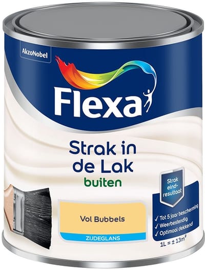 Flexa - Strak In De Lak Buitenlak Zijdeglans - Vol Bubbels - Mengverf - 1 L