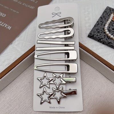 Zilveren Metalen Haarspeldjes Vrouwen Meisjes Y2K Eendenbek Haarspeld Persoonlijkheid Pony Zijkant Hoofddeksels Haarspeldjes Haarspeld Styling Accessoires F