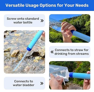 Persoonlijk waterfilterrietje Mini waterzuiveraar Overlevingsuitrusting voor wandelen, kamperen, reizen en noodvoorbereiding , 1 stuk