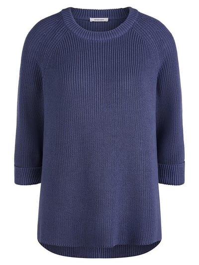 Lange trui 100% SUPIMA®-coton Van Peter Hahn blauw