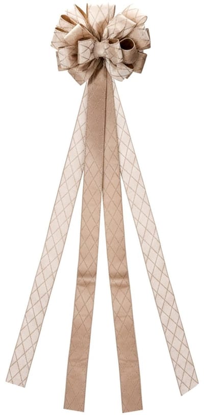 Decoratieve Strik voor Kerstboom Beige 130x33 cm - Kerststrik - Decoratie - Kerst voor Kerstboom