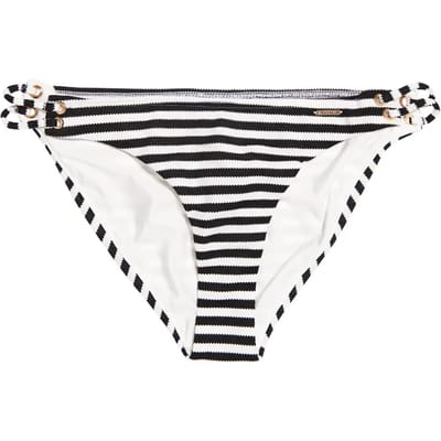 Superdry Alice Textured Cupped Bikinibroekje Wit,Zwart L Vrouw