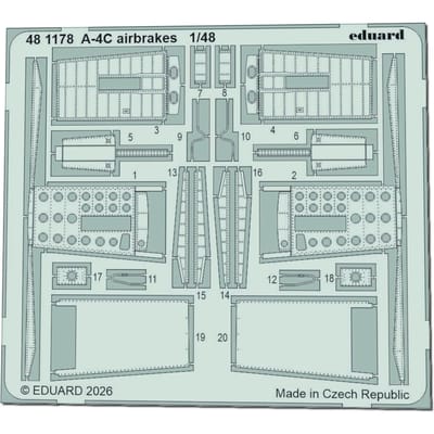 Eduard Modelbouwdecoratie - 481178 Accessoires Set voor A-4C - Photo-etch
