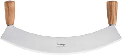 Triangle Halvemaan Wiegemes – Essenhouten Heft – RVS Lemmet – 36 cm – Handgeslepen
