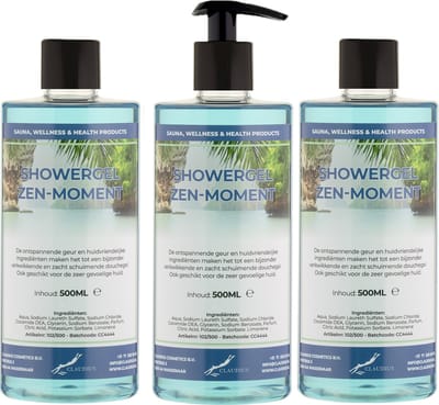 Douchegel Zen Moment 500 ml - set van 3 stuks - met gratis pomp - Showergel