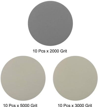 Dailygoods- Schuurschijf 3 inch - Schuurpapier Set 2000/3000/5000 - Siliciumcarbide - Nat/Droog Gebruik - 30 Stuks - Licht en Elastisch