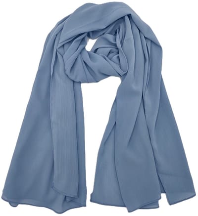 Lange dames chiffon sjaal Atie-ton sur ton lijnpatroon-effen jeans blauw-omslagdoek-stola