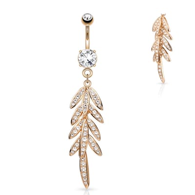 Navelpiercing blad - rose - LMPiercings