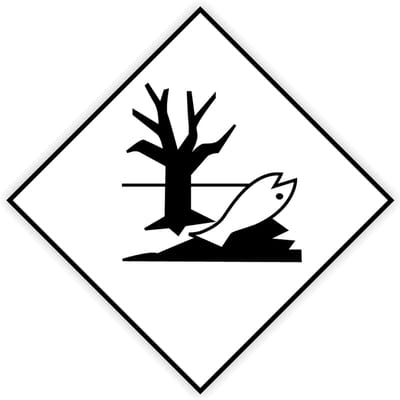 Gevaarsetiketten - Stickers ADR IMO EHS Marine Pollutant - Milieu gevaarlijk - Formaat 25 x 25 cm