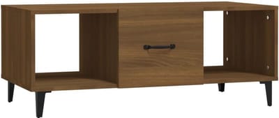 Robuuste Houten Salontafel | 102x50x40 cm | Eikenkleur | Sierlijk Bewerkt
