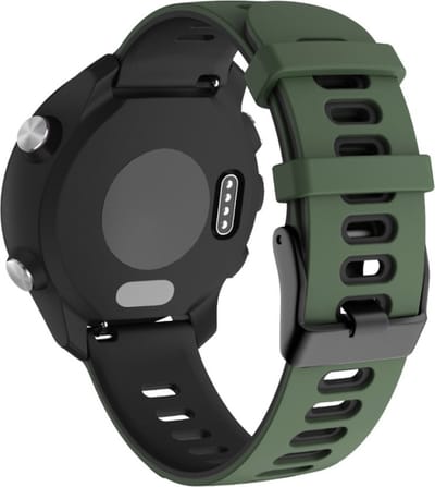 Siliconen bandje - geschikt voor Huawei Watch GT Runner 2 / GT 2(e) 46 mm / GT 3 / 4 / 5 (Pro) 46 mm / Watch 3 (Pro) / Watch 4 (Pro) / GT 6 (PRO) 46mm - donkergroen-zwart