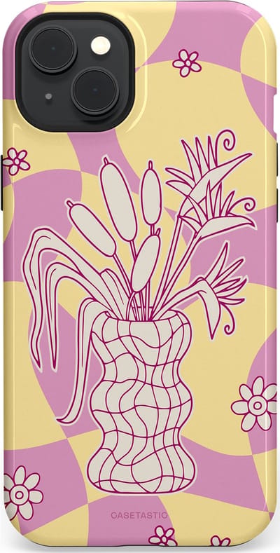 Casetastic Hoesje Geschikt voor Apple iPhone 15 Plus Magsafe - Stijlvolle Beschermende Duo-layer Case - Bosje vol roze