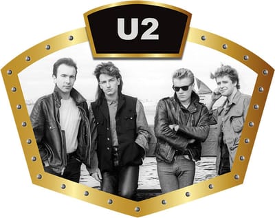 Signs USA - Muziek schild met Top Logo - U2 Early Years - 40 x 32 cm
