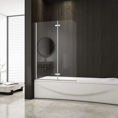 2-delig draaibaar inklapbaar badwand 90X140cm, douchewand vouwdeuren voor bad