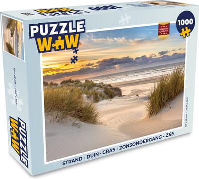 Puzzel Strand - Duin - Gras - Zonsondergang - Zee - Legpuzzel - Puzzel 1000 stukjes volwassenen