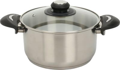 Excellent Houseware Kookpan met deksel - RVS/glas - 2.7L - D20 x H10.5 cm - alle warmtebronnen