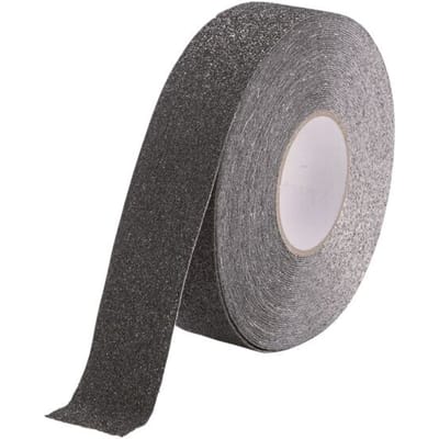 Duurzame antisliptape Duraline Grip+, vervormbaar, voor binnen en buiten, DIN 51130, zelfklevend, grove coating, 1 rol met L 15 m x B 50 mm, aluminium, zwart