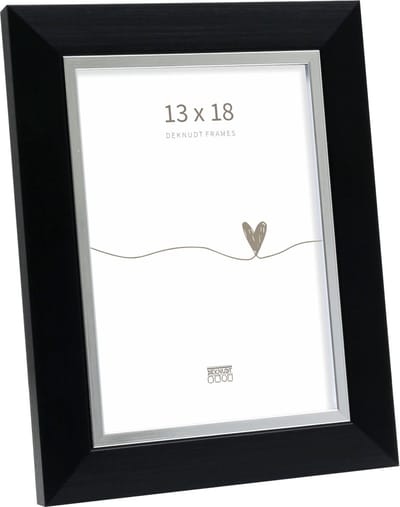 Deknudt Frames fotolijst S45VH2 - zwart met zilverbies - foto 13x18 cm
