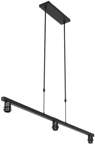 Zwarte 3-lichts hanglamp Stang 3457ZW - Hoogteverstelbaar - Metaal/Kunststof - Steinhauer - Binnen