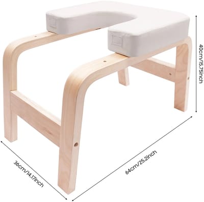 Allero Yoga Stoel - Yoga - Yoga Kruk - Hoofdstandbankje - Omgekeerde Stoel - Hoofdstand - Wit - 200kg Belasting - Multifunctioneel