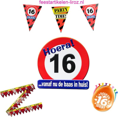 16 Jaar Feest Pakket S speelgoed feestpakketten versiering