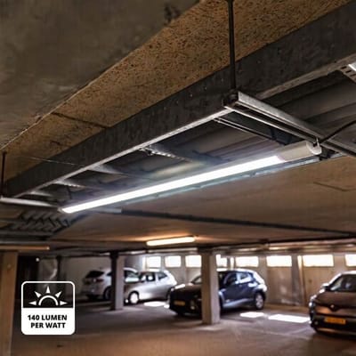 HOFTRONIC - Geïntegreerde LED Buis 120 cm 40W 3000K 4800lm Samsung LEDs - 5 jaar garantie incl. montageklemmen & quick connector - LED Batten - Onderbouwverlichting voor keuken en schuur