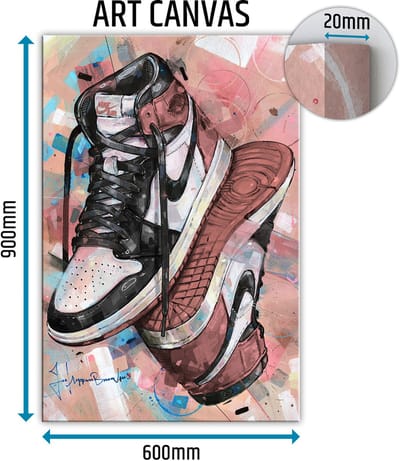 Sneaker canvas upside down rust pink 60x90 cm