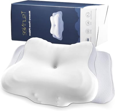 Ergonomisch 60D Geheugenfoam Kussen voor Nek- en Schouderpijn, Cervicale Ondersteuning voor Zijslapers, Inclusief 2 Wasbare Kussenslopen, Grijs