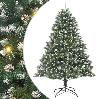 vidaXL Kunstkerstboom Groen 240 cm PVC en Plastic en Staal