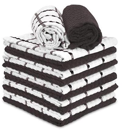 Katoenen Vaatdoeken Set van 12 - Zachte en Absorberende Keukendoeken 30 x 30 cm - Ideaal voor Schoonmaken en Droogmaken