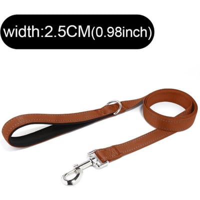 Laisses Laisse Réfléchissante Cordon de Serrage Laisse pour Animal de Compagnie Anti-Explosion Chien Avec Anneau en D & Fermoir Métallique Pour la Promenade et l'Éducation du Chien (dark brown,2.5cmx180cm) brun foncé