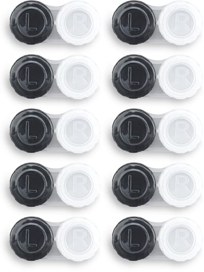 Lenzen Set met 10 Lenzendoosjes - Geschikt Voor Zachte Lenzen - Zwart/Wit