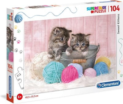 Clementoni, SuperColor, Zoete Kittens, Puzzel, Unisex, 6+ jaar, 104 stuks