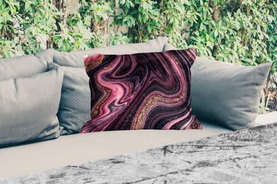 Buitenkussens - Tuin - Marmerlook - Roze - Paars - Goud - Luxe - Marmer - 50x30 cm