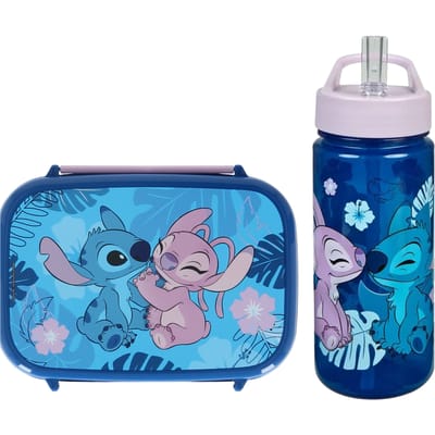 Lilo & Stitch Lunchset - Lunchbox - Drinkfles - Blauw - Lunchbox Kinderen