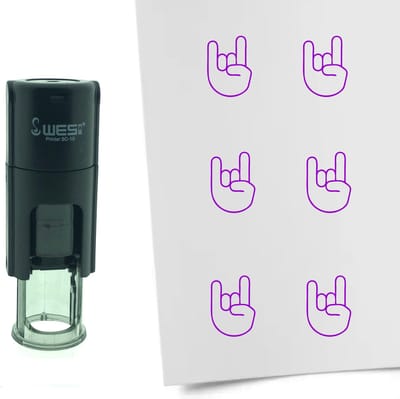 CombiCraft Stempel Metal horn / Rock 10mm rond - Paarse inkt