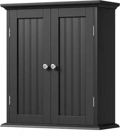 Badkamerkast - Opbergkast - Ruimte Besparen - Verstelbare Planken - 61 cm Hoog - Zwart