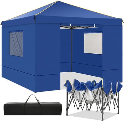 Cellista 3x3 m Opvouwbare Partytent - Partytent opvouwbaar - Waterdicht & Anti-UV - Inclusief 4 Zijwanden - In Hoogte Verstelbaar - Blauw - Partytenten