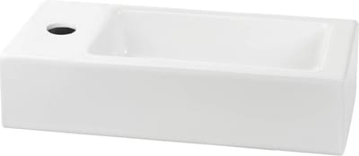Saqu Trento Toiletfontein - 36x18 cm - Links - Keramiek - Wit - Wasbak