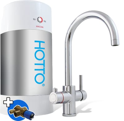 HOTTO Combi 8L - Arco chroom 3-in-1 kraan - inlaatcombinatie - mengventiel