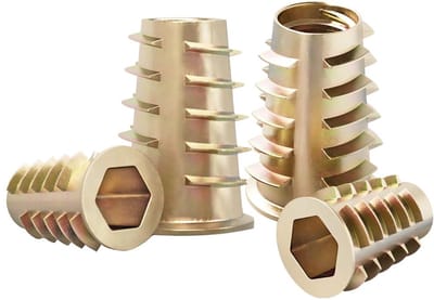 Dailygoods- Inschroefmoeren 20 Stuks - M8 x 13mm - Zinklegering - Schroefdraadmoeren - Schroefdraadinzetstukken - Duurzaam en Corrosiebestendig - Schroefmoeren