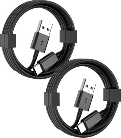 USB A naar USB C Kabel - 1 Meter Oplaadkabel 2x - Zwart